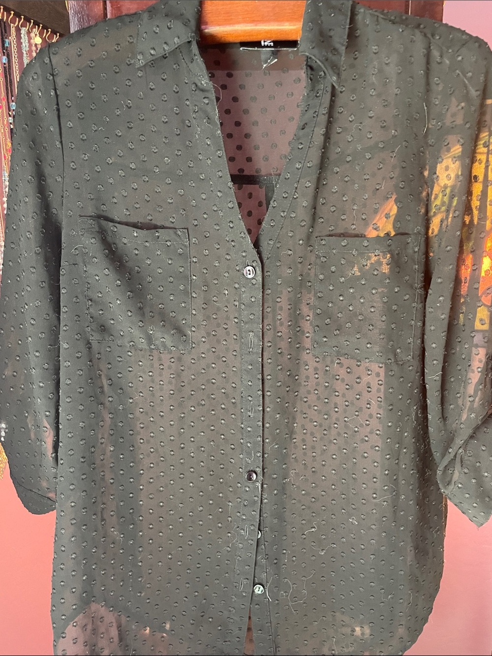 IZ BYER POLKA DOT BUTTON DOWN